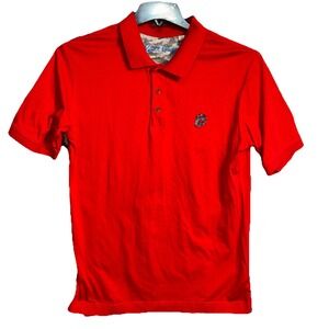NWOT Robert Graham Men's Small  Archie Polo Shirt Skull Logo Red